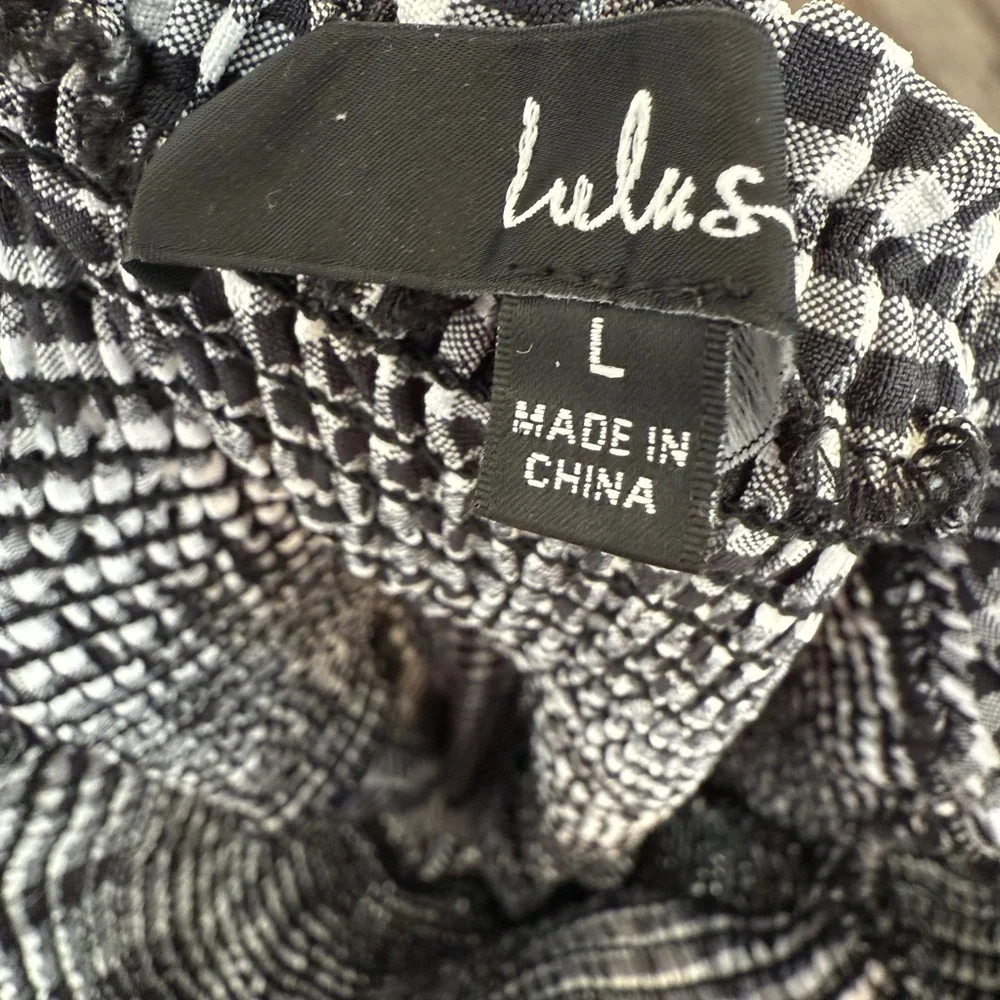 Lulu’s Black & White Gingham Maxi Dress – Size L - Picture 3 of 3